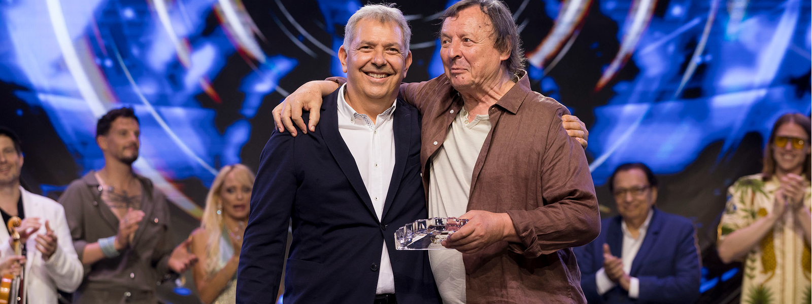 Direktor Avditorija Portorož, Borut Bažec, in Mef, foto Ale&scaron; Rosa